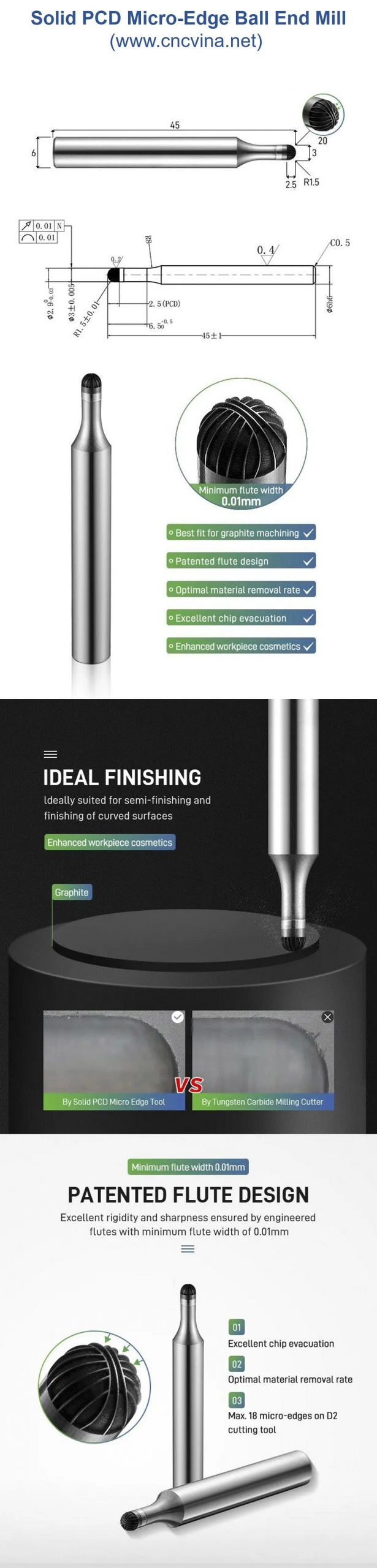dao phay sieu cung dao phay cau-Ball end mill dao phay sieu cung dao phay cau-Ball end mill